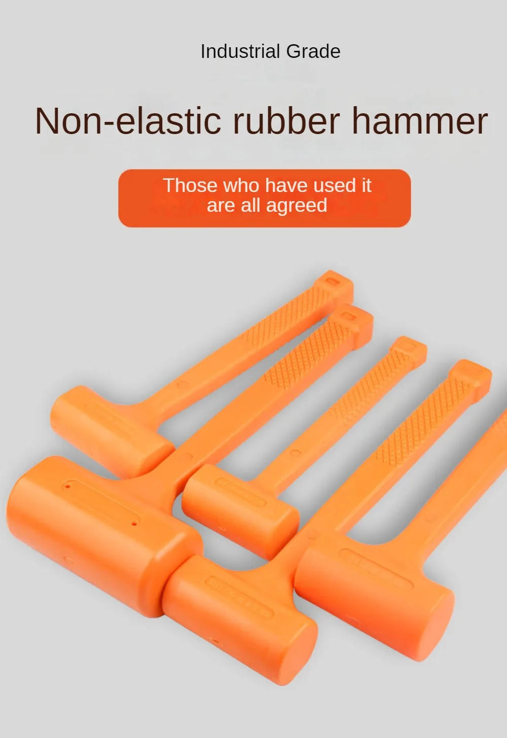 Description Picture 3 of item0.5-4LB Dead Blow Mallet Orange Soft Silent Rubber Unicast Hammer Install Hammer Multifunctional Wood Flooring No Elasticity