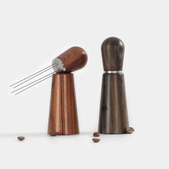 Baolide Espresso Coffee Stirrer, Coffee Stirring Tool for Espresso Distribution, Natural Wood Handle & Stand Professional Barist