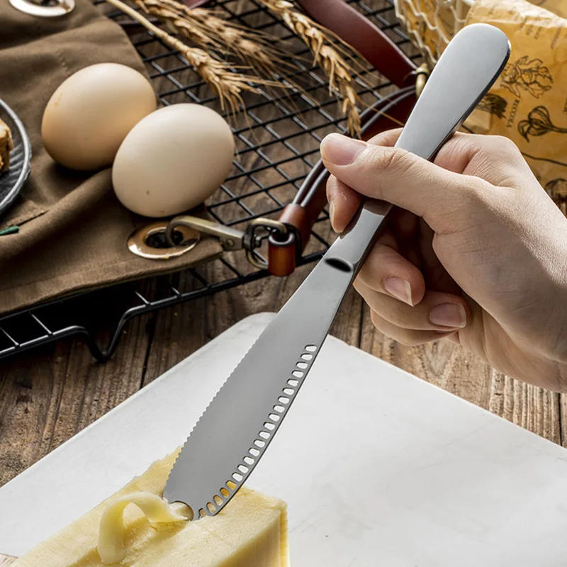 Description Picture 3 of itemMultifunction Stainless Steel Butter Knife Cheese Jam Spreaders Cream Knifes Utensil Cutlery Dessert Toast For Breakfast Tool