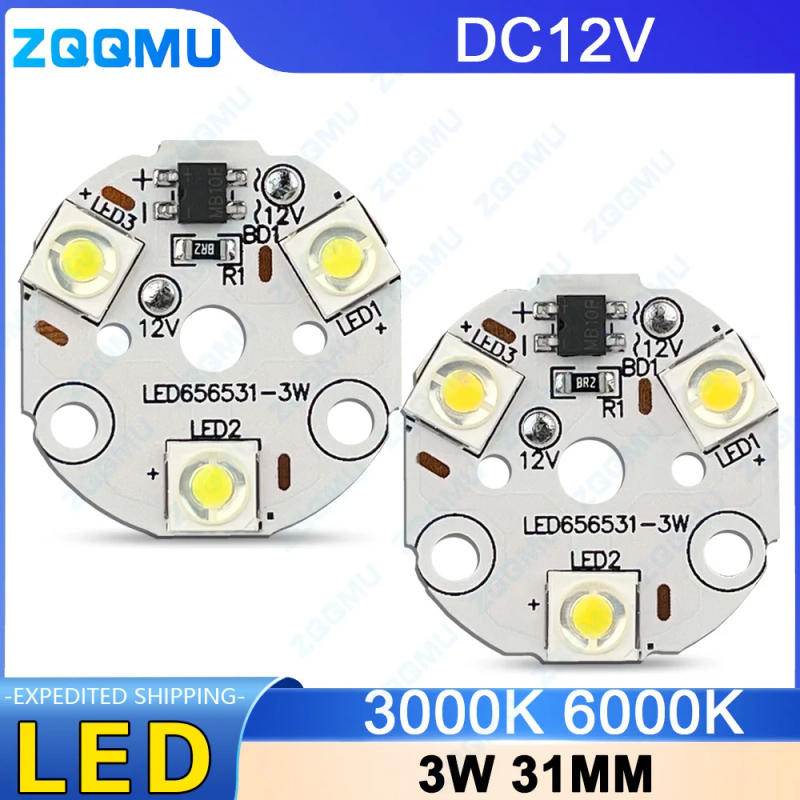 Description Picture 2 of itemDC12V 3W 31MM LED Light Board Warm White Switching Light Source PCB With LED Chip For Night Light