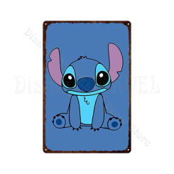 Disney Lilo & Stitch Metal Tin Sign Poster Vintage Metal Plate Tin Sign Plaque Man Cave for Bedroom Home Decoration