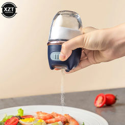 Kitchen Push Type Quantitative Salt Shaker Seasoning Jar Tool Pepper Spice Container Salt Control Bottle Gadget Spice Organizer