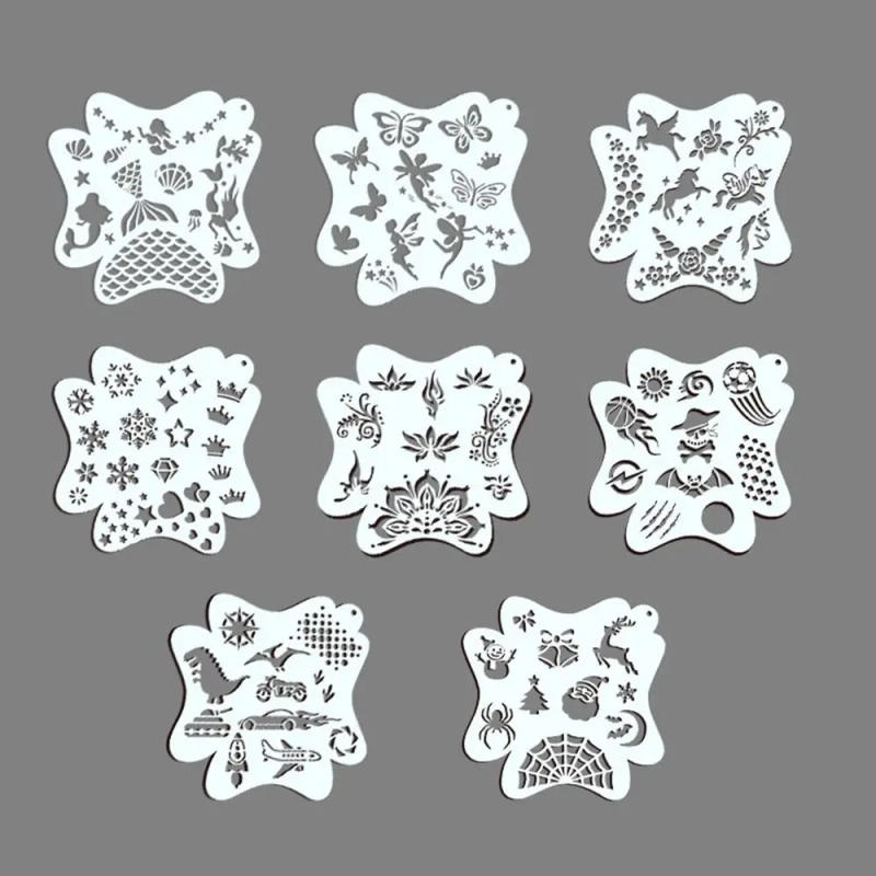 Description Picture 2 of itemCopying Stencils Face Paint Templates Hollowed DIY Craft DIY Body Art Paint Stencils Stamping Embossing Makeup Painting Template