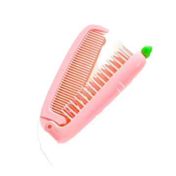 Carrot Foldable Hair Comb Cute Detangling Cartoon Hair Brush Hotel Travel Professional Folding Comb Children