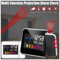 Color Display Clock With Time Projection Weather Station Table Clock Digital Alarm Clock Rotatable