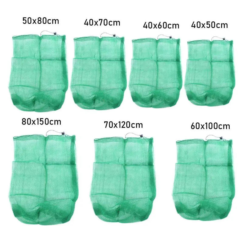 Description Picture 3 of itemPortable Fishing Accessories Green Small Grid Thickening Folding Mesh Bag Live Fish Nets Nylon Mesh Bag Fish Nets Bag