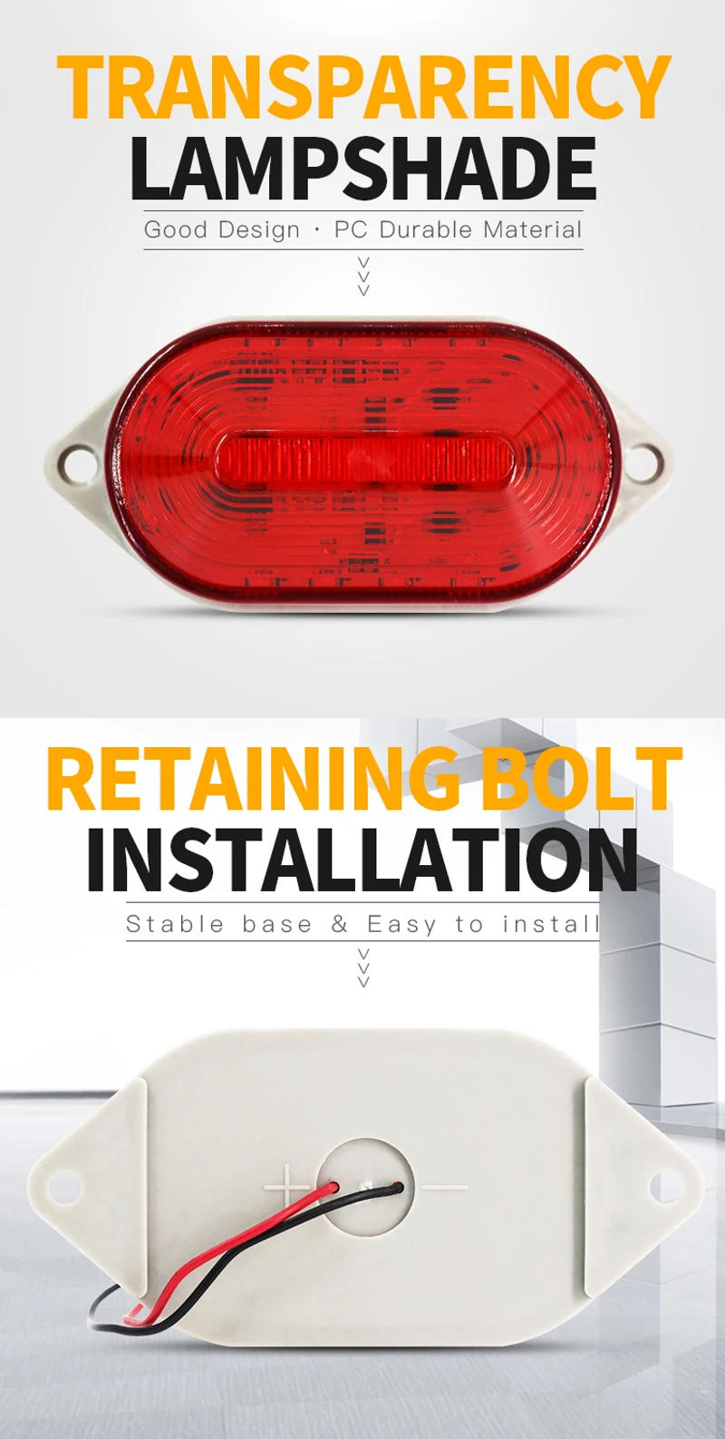 Description Picture 5 of item220v Small Led Warning Light 12v 24v TB40 Mini Flashing Silent Strobe Beacon Signal Indicator light Red Green Orange Blue IP54