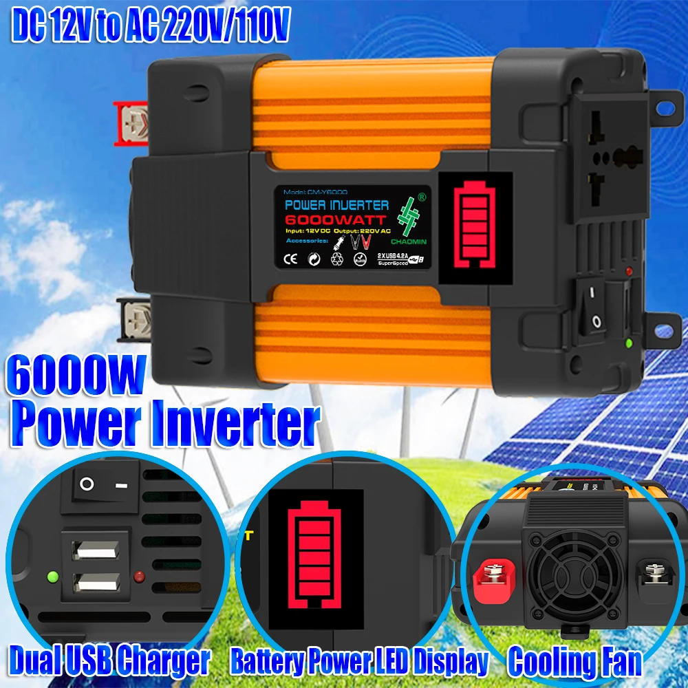 Description Picture 2 of item300W18V Solar Power Panels 6000W 12V220V/110V Group Inverter 30A Controller Solar System Solar Electric Generator Car Camping RV
