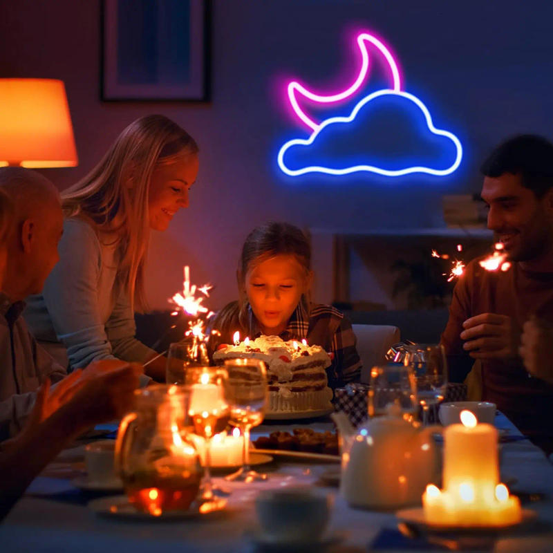 Description Picture 2 of itemCloud and Moon Neon Sign Led Neon Lights Sign USB,for Bedroom Kids Room Wedding Party Decoration, Brightness Adjustable