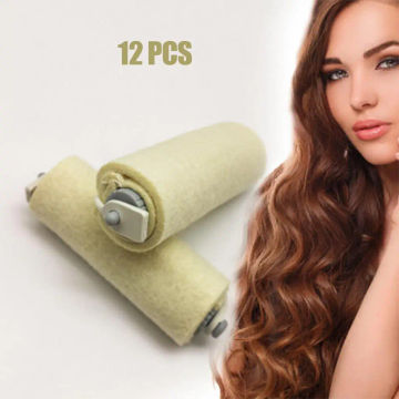 12 Pieces Hot Pressure ing Hair Non-Slip Elastic Rollers Perming ers Anti-Hot Natural for Women Hair Girls