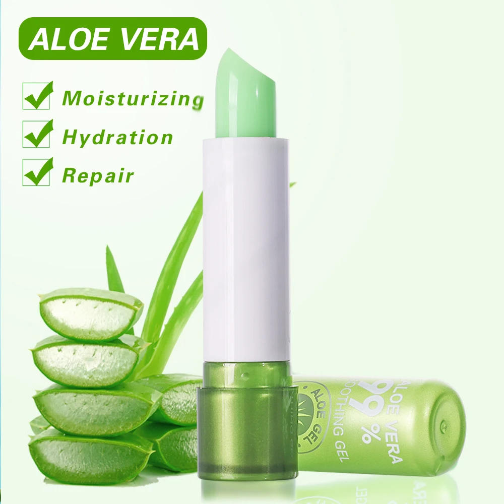 Description Picture 6 of item1pcs Waterproof Color Changing Lipstick  Long Lasting Not Easy To Fade Aloe Vera Lipstick Moisturizing Color Nourishing Lip Balm