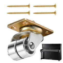 Double Wheel Casters Rust Resistant Metal Furniture Caster Stable Plate Casters Durable Piano Accessories For Piano Frames