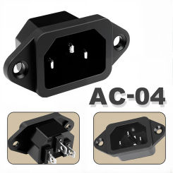 5/20pcs AC Power Socket 250V 10A 3Pins Male Plug Panel Power Charging Outlet AC-04 Connector
