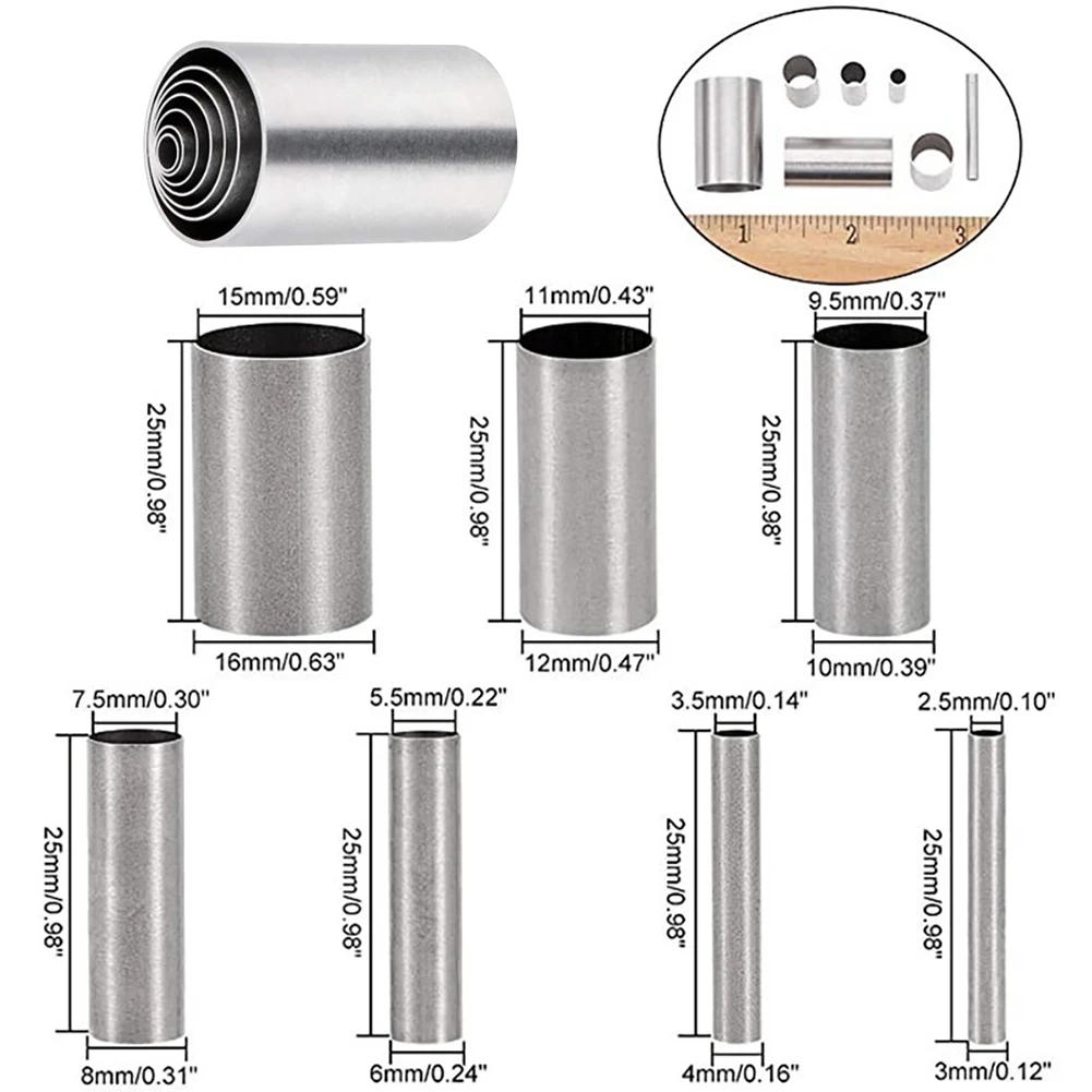 Description Picture 3 of item7pcs/set Hole Hollow Round Cutter Pottery Tools Polymer Clay Tools Clay Extruder with Orangnizing Box
