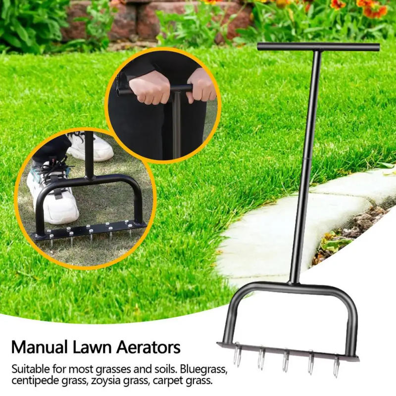 Description Picture 4 of itemStand Garden Digging Tools Soil Intake Scarifier Nail Lawn Orchard Scarifier Lawn Aerator Grass Cultivator Seed Planting