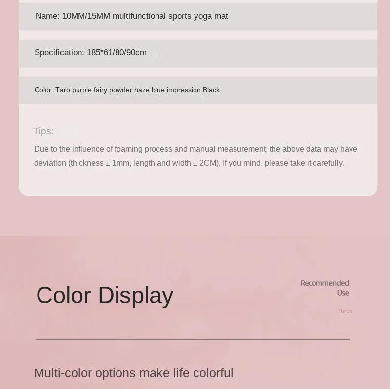 Description Picture 6 of item10mm 15mm 20mm Thick Yoga Mat Anti-slip Blanket Home Gym Sport Health Lose Weight Fitness Mats Exercise Pad for Women