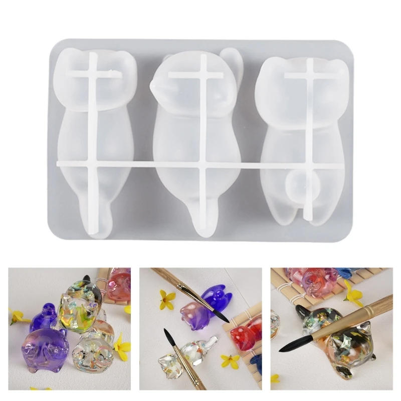 Description Picture 3 of itemPendant Moulds Keychain Molds Clay Mould Cute Cat Shape DIY Jewelry Making Tool Silicone Material Hand Making Tools