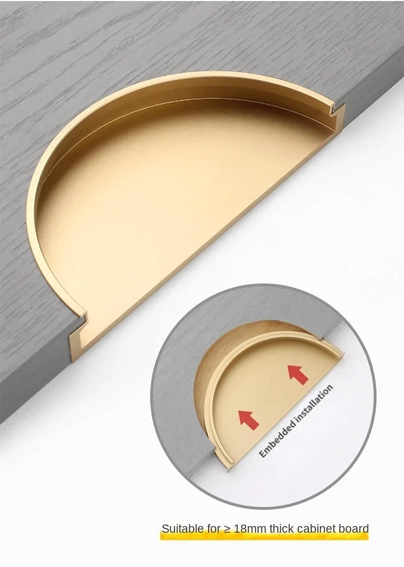 Description Picture 3 of itemAmerican Hidden Cabinet Handles Black Gold Aluminum Alloy Kitchen Cupboard Pulls Drawer Knob Door Furniture Handle Hardware