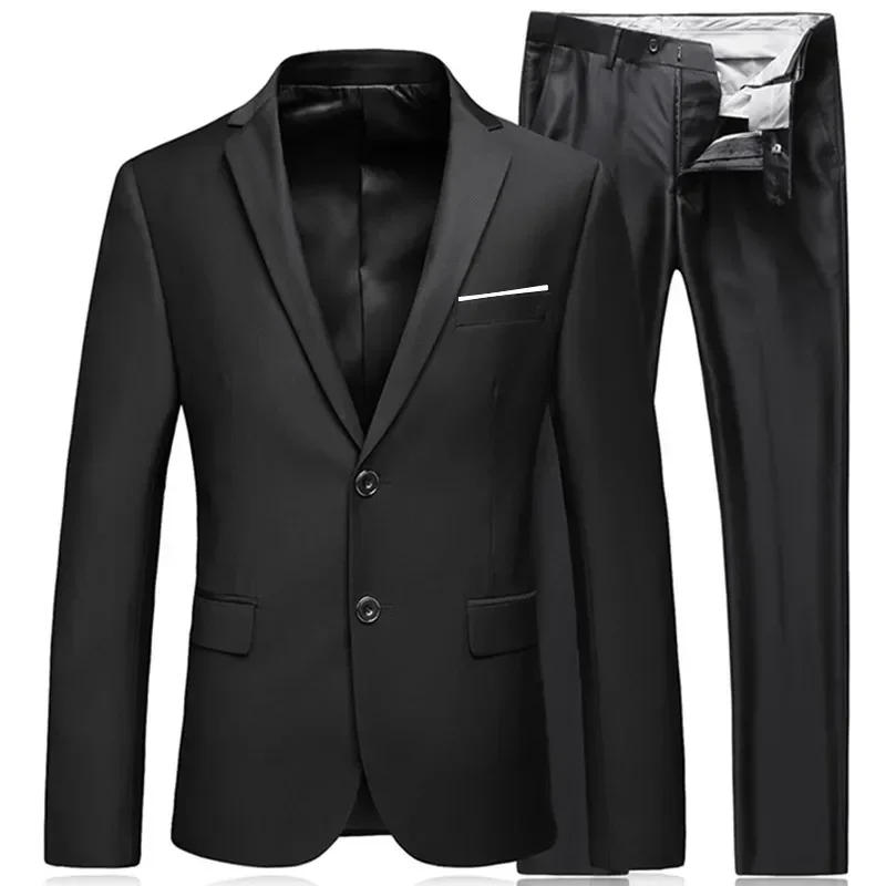 Description Picture 3 of item2023 Men's Business Fashion High Quality Gentleman Black 3 Piece Suit Set / Blazers Coat Jacket Pants Classic Trousers Vest