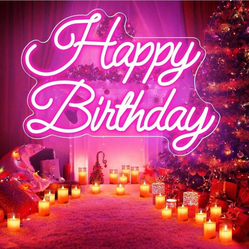 Description Picture 2 of itemHappy birthday Neon Sign For Party Decor USB Powered Neon Lights For Home Bedrrom Decor Gifts For Friends Kid Bar Birthday Decor