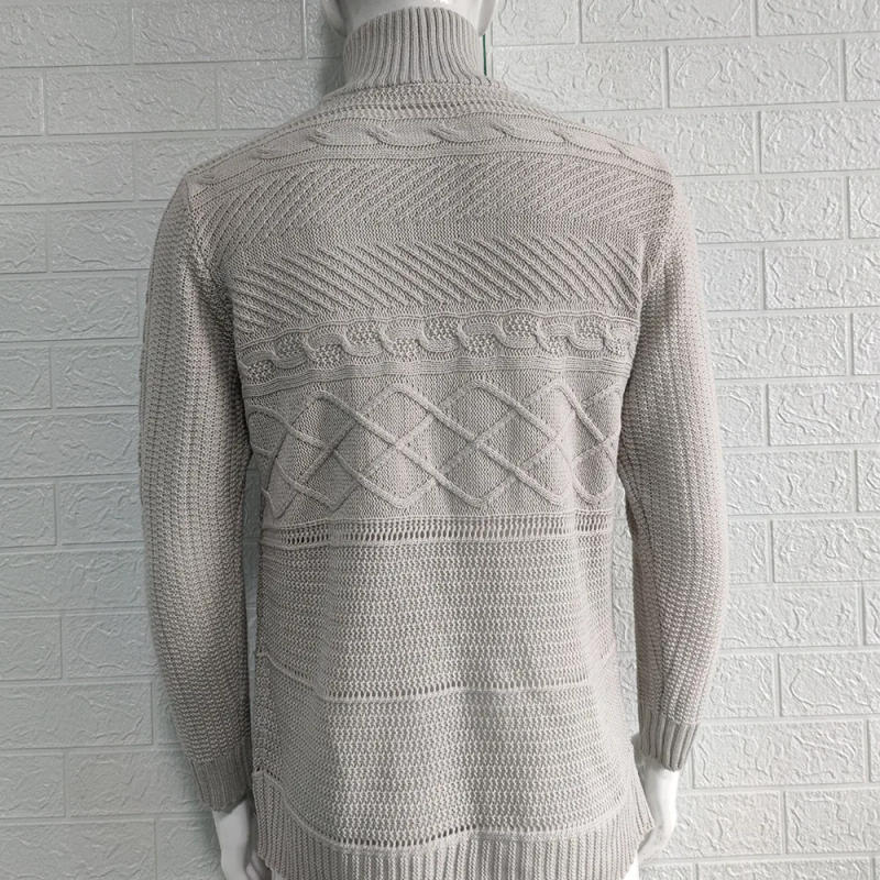 Description Picture 3 of item2024 autumn/winter new thick turtleneck top long-sleeved leather button knit sweater