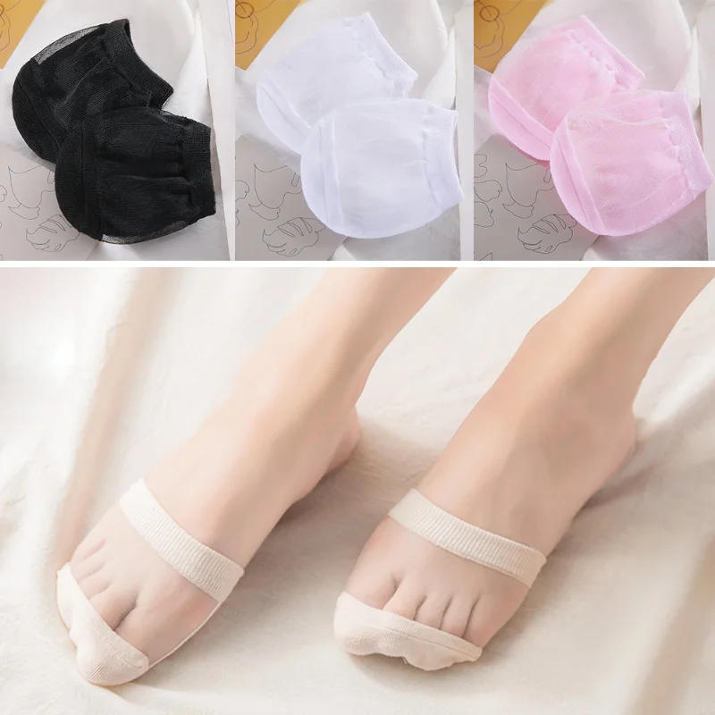 Description Picture 4 of itemForefoot Socks Woman Summer Solid Color Female Half Foot Toe Cover Half Socks Heels Invisible Anti-Slip Breathable Socks New