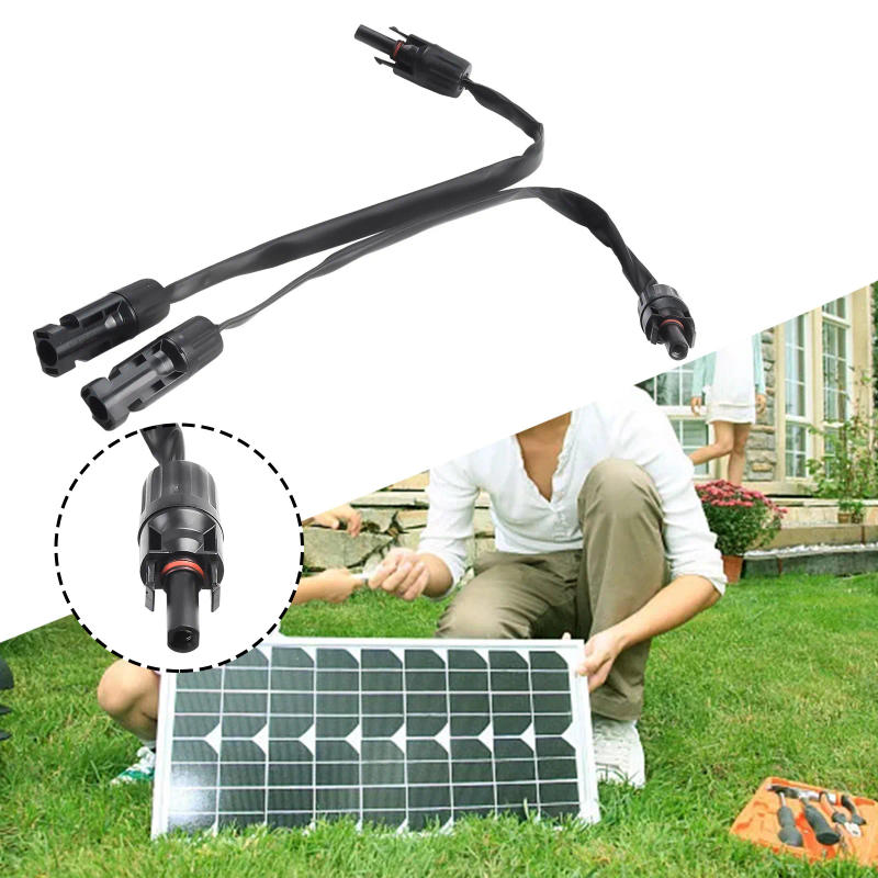 Description Picture 2 of item2pcs Solar Cable Window Feedthroughs Flat Solar Panel Wiring 35cm Solar Panel Connectors With Plug And Coupler Solar Power Parts