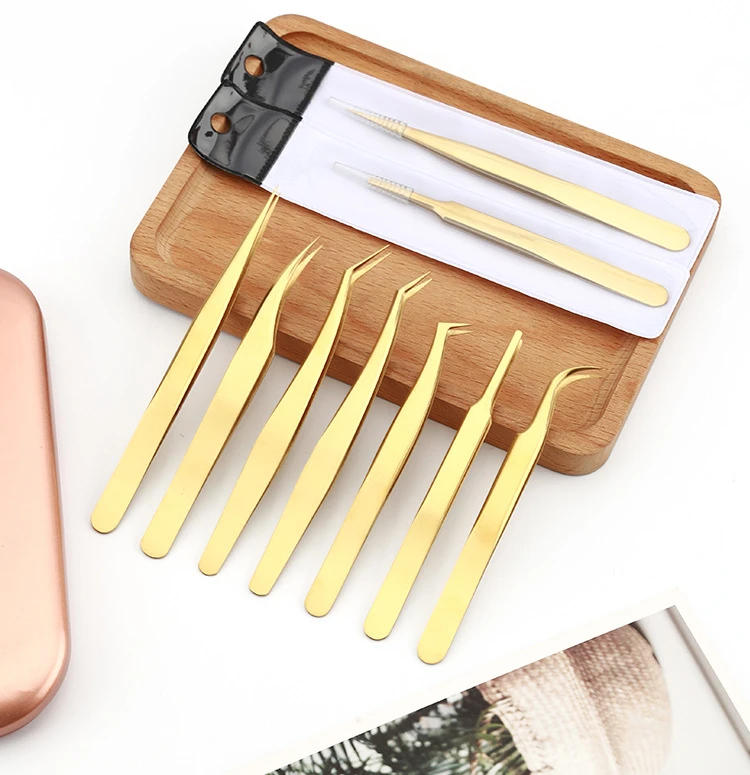 Description Picture 2 of itemFalse Eyelash Makeup Tool Tweezers For Fake Eyelashes Extensions Individual Curved Strip Lashes Eyebrow Hair Clip Tongs Nail Art