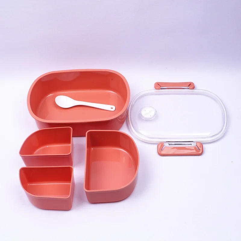 Description Picture 3 of itemKids Lunchbox Three Grid Microwave Oven Lunch Box Cartoon Small Fresh Student Office Lunch Bento Food Storage Box Container