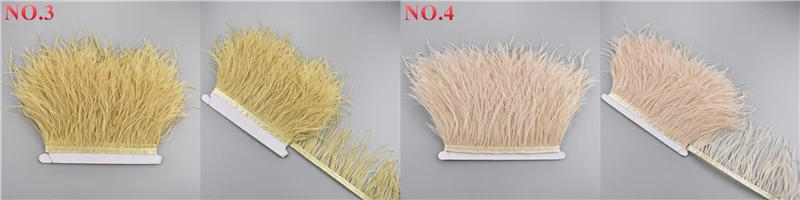 Description Picture 3 of itemWholesale 10Meters Ostrich Feathers Tape Ribbon Trims 10-15cm 4-6" Tassel Fringe Trim Clothes Sewing White Clothing Accessories