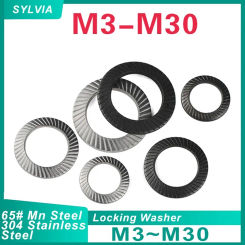 5/ 10/ 100pcs M3 M4 M5 M6 M8 M10 M12 M14- M30 304 Stainless Steel/ 65# Mn Steel Locking Washer Printing Oblique DIN9250