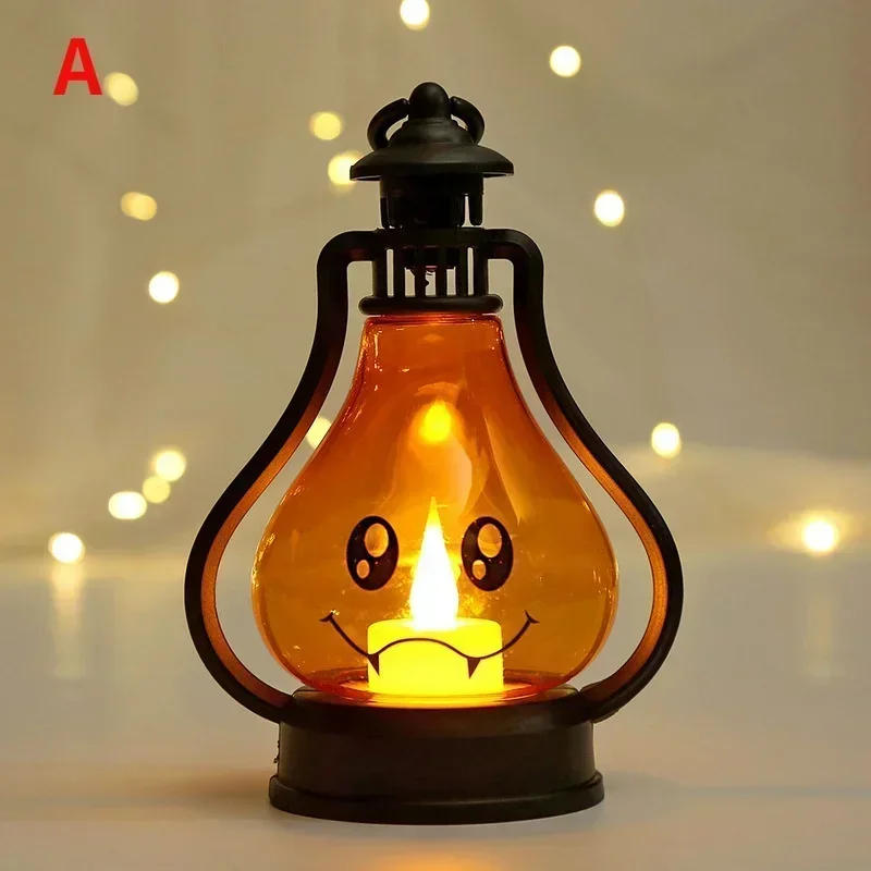 Description Picture 5 of itemHorror Halloween LED Wind Light Portable Pumpkin Ghost Lantern Bar Desktop Ornament Halloween Decor Props Party Supplies