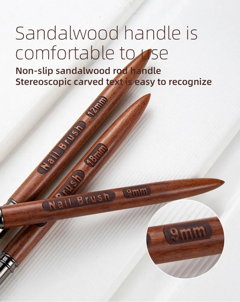 Description Picture 6 of item1PC Round Wood Handle Nail Art Liner Brush DIY Painting Pen Sandalwood Syringe Brushes Drawing Fine Lines Stripe Pen UV Gel Nail