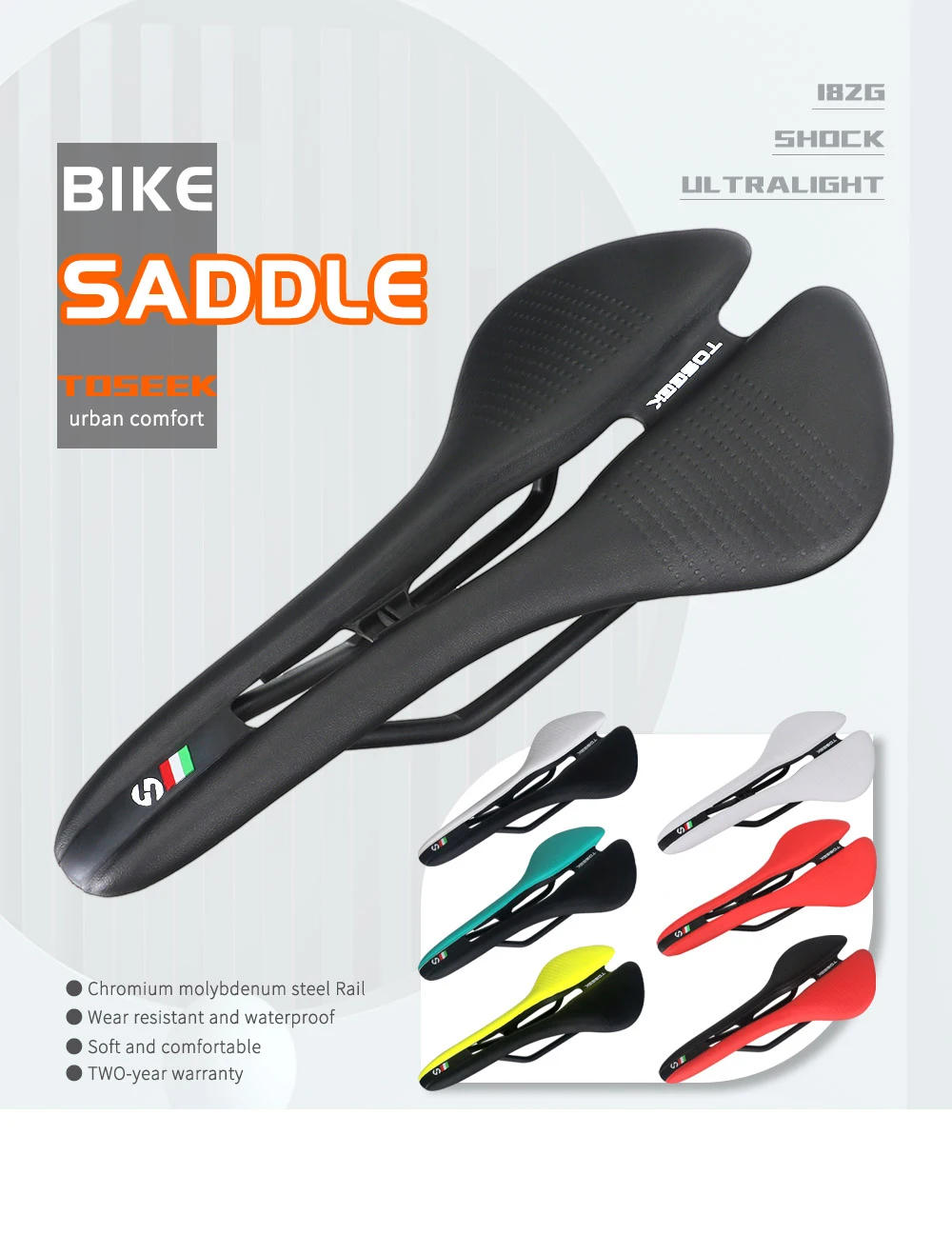 Description Picture 2 of itemTOSEEK Bike Saddle Ultralight MTB Cycling Seat Cushion Comfortable Ergonomic Bike Bike Saddle Durable Road Gravel Bicycle Part