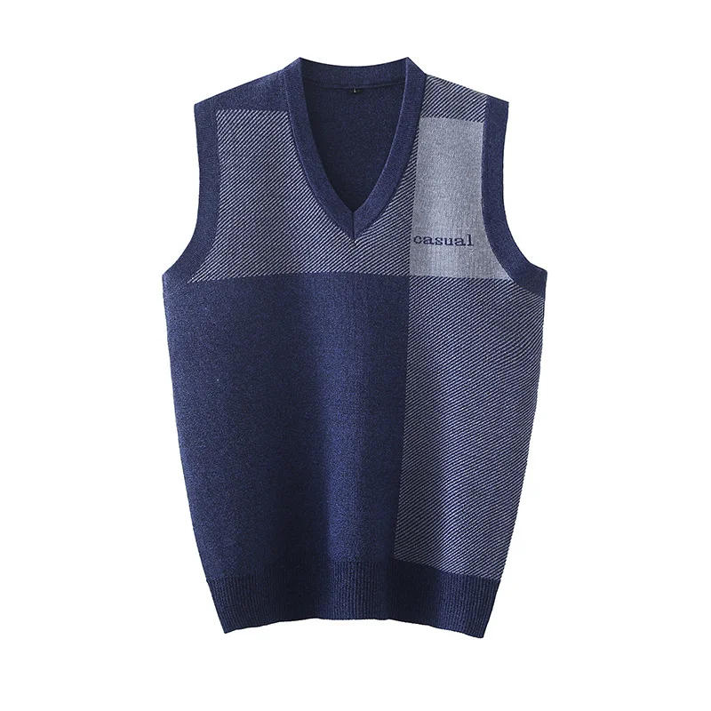 Description Picture 4 of itemLoose Style V-neck Casual Knitted Vest Men Spring Autumn Versatile Sleeveless Backpack