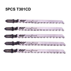 5Pcs T301CD Jigsaw Blade Set High Carbon Steel Reciprocating Saw Blade For Sheet Panels Wood Plastic Metal Cutting Woodworking