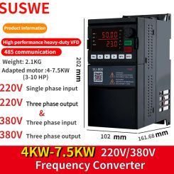 SUSWE SU800 VFD 4KW/5.5KW/7.5 KW 220V/380V Frequency Converter RS485 Inverter 3 phase output Speed Controller