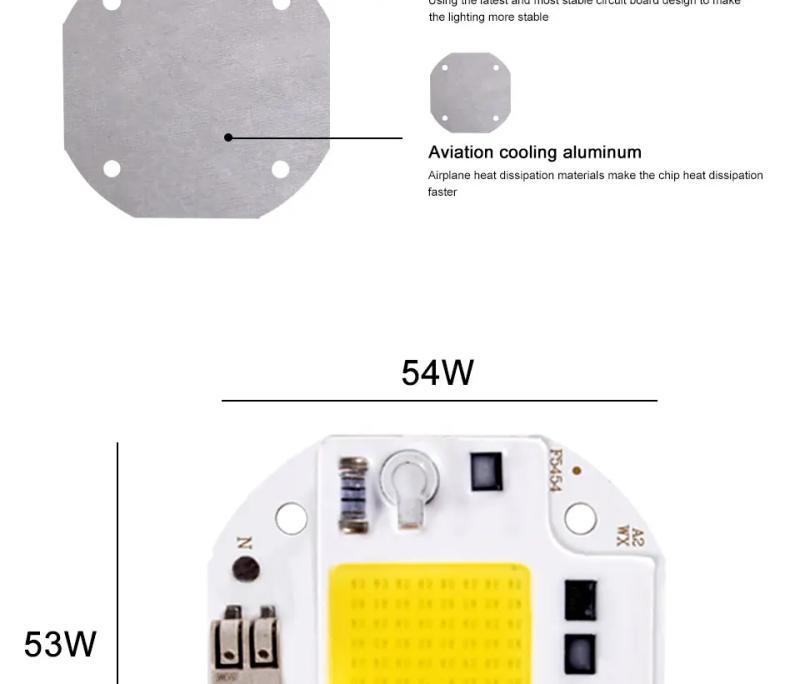Description Picture 4 of itemRnnTuu 110V 220V LED Chip 50W 70W 100W COB Chip No Need Driver LED Lamp Beads for Flood Light Spotlight Lampada DIY Lighting