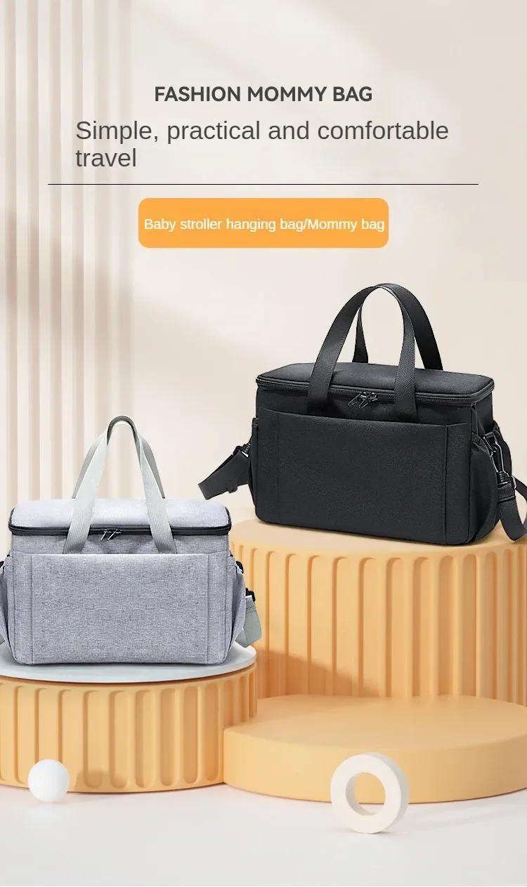 Description Picture 2 of itemStroller Organizer Bags Mummy Large Capacity Travel Hanging Bag Bottle Holder Pram Diaper Bags Baby Stroller Accessories