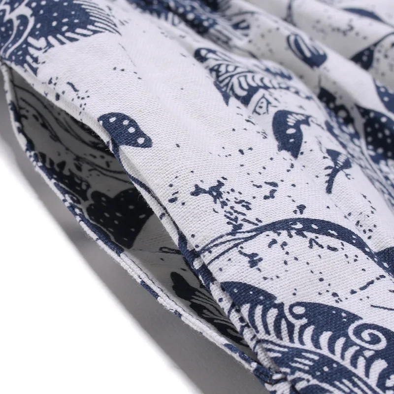 Description Picture 6 of itemMen‘s Printed Cotton Linen Harem Pants Vintage Hip Hop Baggy Wide Leg Pants Streetwear Boho Trousers