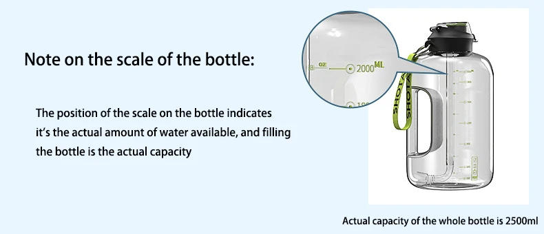 Description Picture 2 of item1/2/3/4 L Water Bottle with Straw Large Portable Travel Flask Bottles Drink Bottle for Training Sport Fitness Cup with Scale FDA