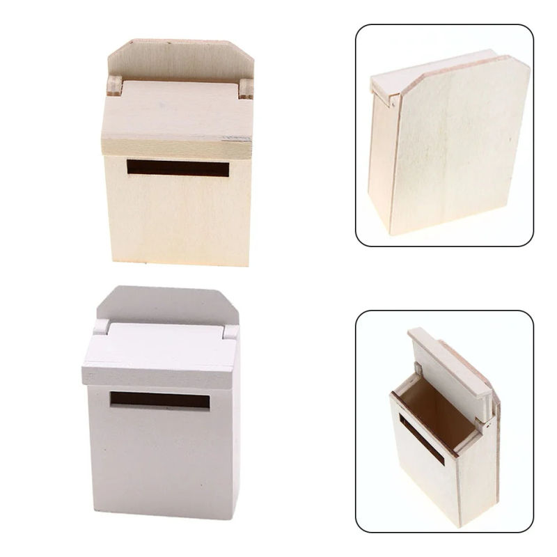 Description Picture 2 of itemMiniature Blank Mail Box House Mini Mail Box Model Box Durable Suggestion Wall Practical Wooden Mailbox With Good Craftsmanship