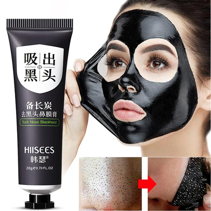 Description Picture 2 of itemBlackhead Remover Mask Facial Shrink Pores Acne Black Head Removal Cream Nose Cleansing Black Peel Off Masks Gel Skin Care 20g