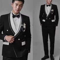 2 Piece Men Suit Business Formal Wedding Suits for Men Best Man Shawl Lapel Blazer Groom Wear Tuxedo Slim Fit Costume Homme