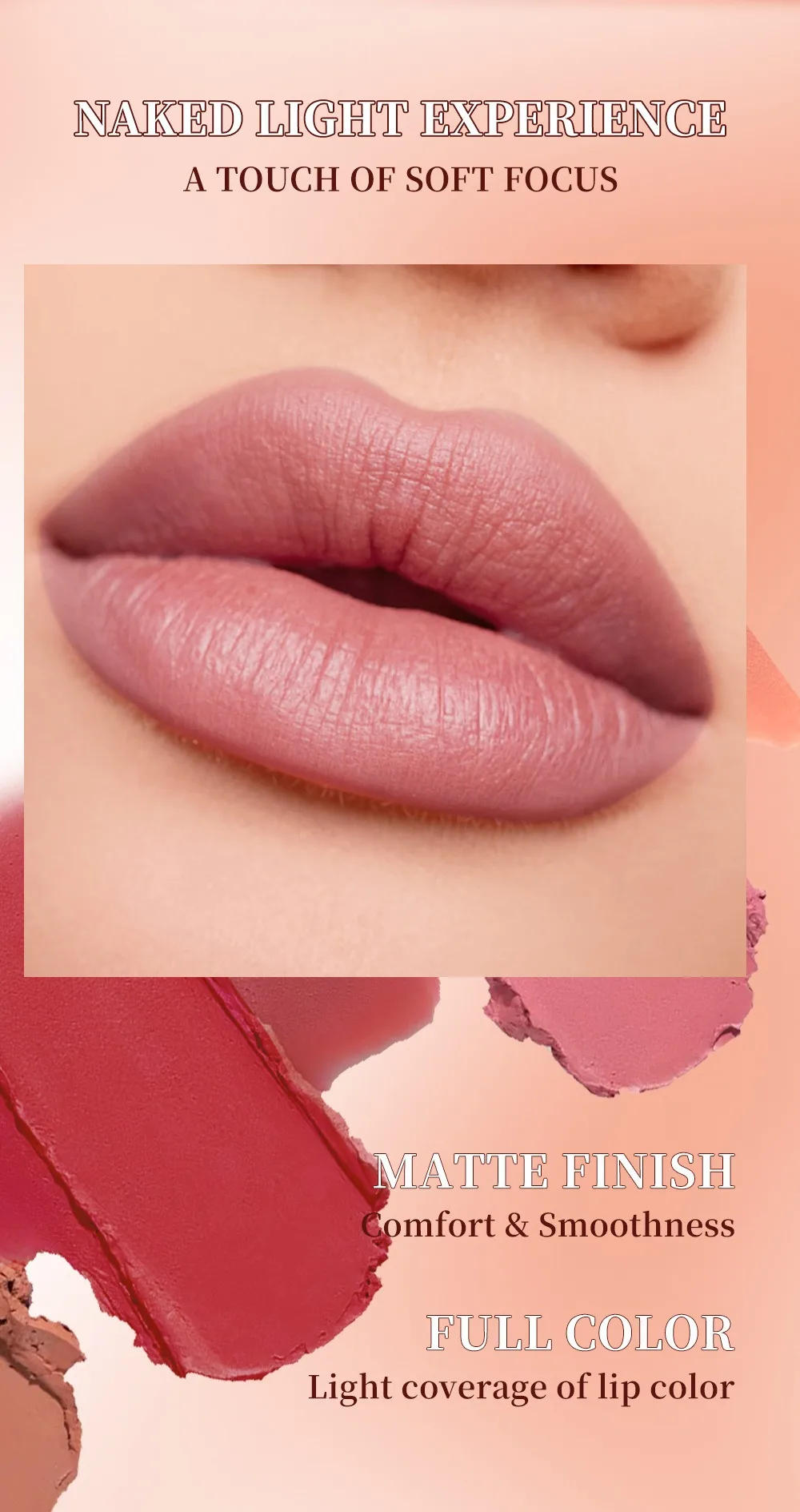 Description Picture 5 of item1/6pc Matte Red Brown Velvet Lipstick Tapered Gradient Lip Liner Waterproof Non Stick Contouring Tint Lipliner Crayon Lip Makeup