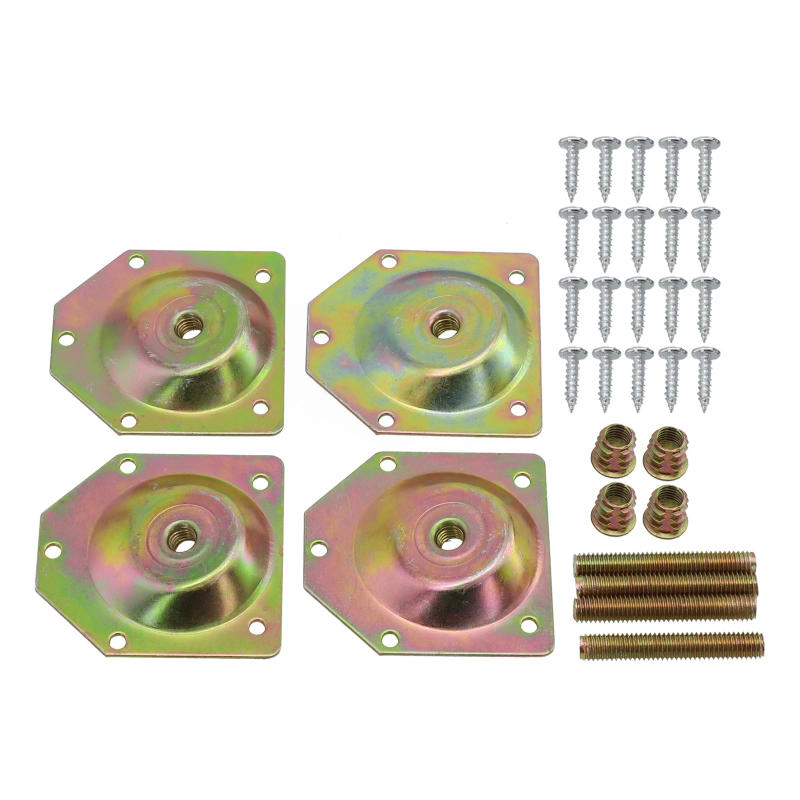 Description Picture 4 of item4pcs Furniture Parts Home Hardware Cabinet Furniture Mounting Bracket Table Feet Sofa Angled Legs Fixing Plate Bed With Screw