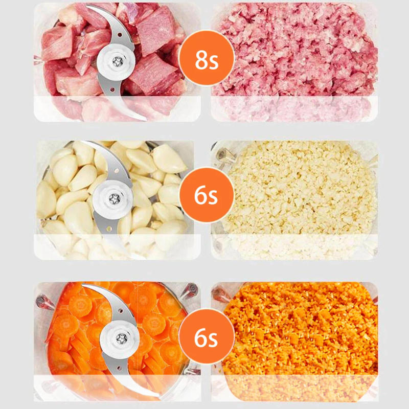 Description Picture 4 of itemElectric Meat Mincer Grinder Stainless Steel Chopper 2L Food Processor Garlic Mud Maker Blender Large Capacity Kitchen Utensils