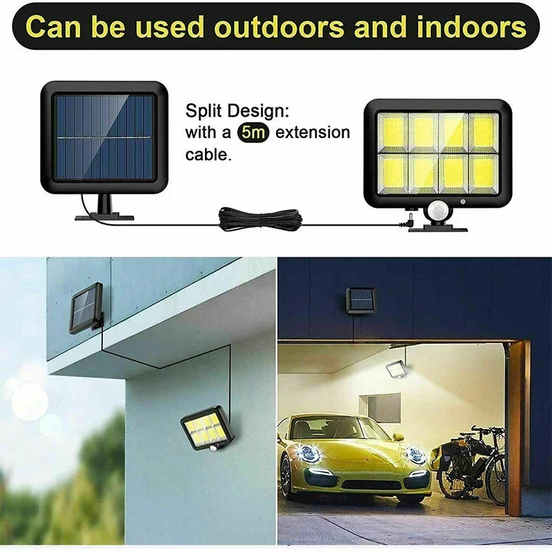 Description Picture 4 of item160COB Solar Split Wall Lamp 3 Mode Waterproof Motion Sensor Garden Street Lights Solar Lamp Garden Security Wall Light