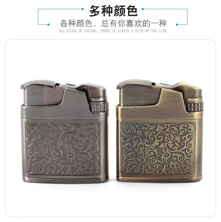 Description Picture 6 of itemJOBON Original Embossed Butane Gas Lighter Jet Metal Windproof Flashlight Cigarette Lighter Retro Smoking Accessories Men's Gift