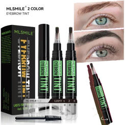 Dye Eyebrow Gel Set Semi-Permanent Lasting Eyebrow Tattoo Tint Pencil Makeup Waterproof Paint Brow Cream with Brow Cards Brushes